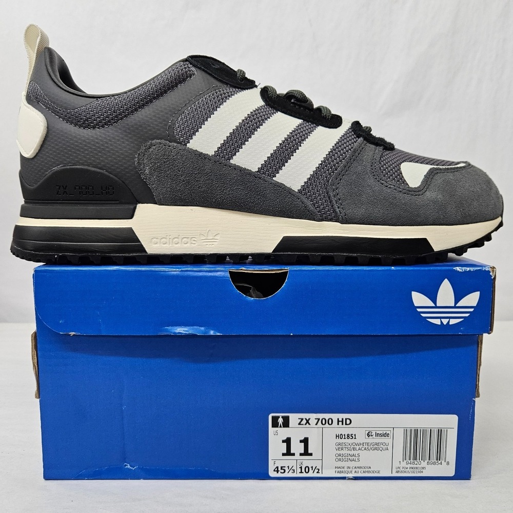 Adidas Originals ZX 700 HD Retro Sneakers H01851 Grey White Men's Size 11